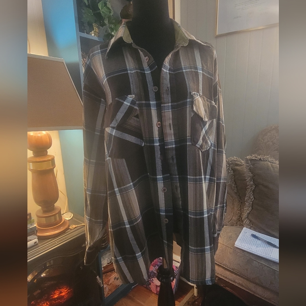 Plaid Button-Up Shacket